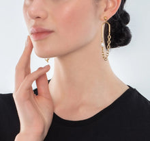 Load image into Gallery viewer, Boho earrings freshwater pearls gold & white
