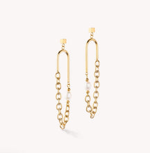 Load image into Gallery viewer, Boho earrings freshwater pearls gold & white