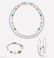 Load image into Gallery viewer, GeoCUBE® Iconic Boho necklace silver-multicolour
