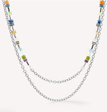 Load image into Gallery viewer, GeoCUBE® Iconic Boho necklace silver-multicolour