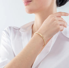 Load image into Gallery viewer, Bangle stainless steel & crystals slim gold crystal 17cm