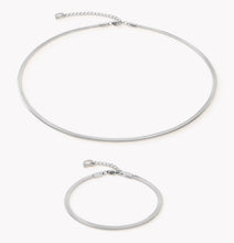 Load image into Gallery viewer, Flat Snake Chain Bracelet Silver