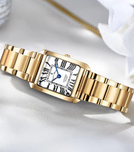 Load image into Gallery viewer, Emily 22x19mm Two-hands Gold-tone White dial Stainless steel swiss watch