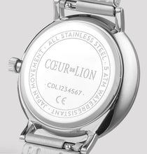 Load image into Gallery viewer, Watch Round Brilliant White Bracelet Leather Light Grey