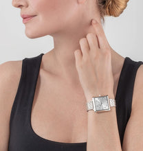 Load image into Gallery viewer, Watch Round Brilliant White Bracelet Leather Light Grey