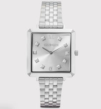 Load image into Gallery viewer, Watch Round Brilliant White Bracelet Leather Light Grey