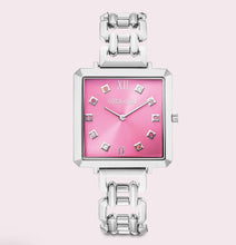 Load image into Gallery viewer, Iconic Cube Statement Watch Viva Magenta silver