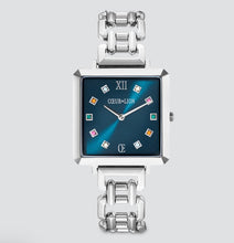 Load image into Gallery viewer, Watch Iconic Cube Statement Noble Petrol silver