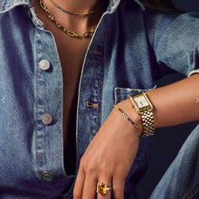 Load image into Gallery viewer, MARTINA - GOLD PLATED STAINLESS STEEL WITH MOTHER OF PEARL DIAL AND WHITE ZIRCONIA