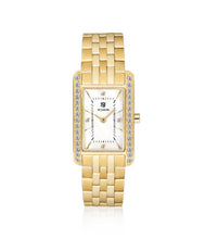 Load image into Gallery viewer, MARTINA - GOLD PLATED STAINLESS STEEL WITH MOTHER OF PEARL DIAL AND WHITE ZIRCONIA