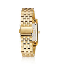 Load image into Gallery viewer, MARTINA - GOLD PLATED STAINLESS STEEL WITH DARK BLUE SUNRAY DIAL AND WHITE ZIRCONIA
