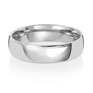 9CT White Gold Slight Court Wedding Ring