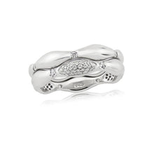 Load image into Gallery viewer, Waterford Crystal Sterling Silver White Cubic Zirconia Set Wave Ring