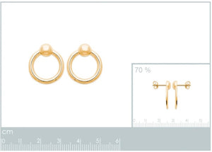 18K Yellow Gold Plated Open Circle Stud Earrings