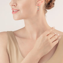 Load image into Gallery viewer, Sparkling Dot Gemstone earrings multicolour vintage