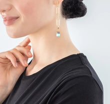 Load image into Gallery viewer, Happy Iconic Cube charm earrings gold pastel