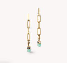 Load image into Gallery viewer, Happy Iconic Cube charm earrings gold pastel