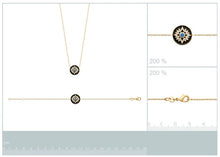 Load image into Gallery viewer, 18K gold plated necklace with black enamel