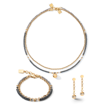 Load image into Gallery viewer, Necklace 4-in-1 Ball Stainless Steel Chain & Hematite gold