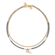 Load image into Gallery viewer, Necklace 4-in-1 Ball Stainless Steel Chain & Hematite gold