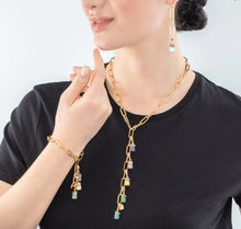 Load image into Gallery viewer, Happy Iconic Cube charm necklace gold pastel