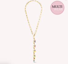 Load image into Gallery viewer, Happy Iconic Cube charm necklace gold pastel