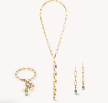 Load image into Gallery viewer, Happy Iconic Cube charm bracelet gold pastel