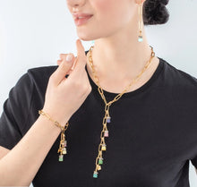 Load image into Gallery viewer, Happy Iconic Cube charm bracelet gold pastel