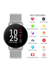 Load image into Gallery viewer, Reflex Active Series 4 Smart Watch with Stainless Steel Mesh Strap.
