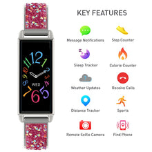 Load image into Gallery viewer, Reflex Active Series 2 Smart Watch with Colour Touch Screen and Pink Glitter Strap