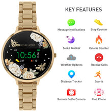 Load image into Gallery viewer, Reflex Active Series 3 Smart Watch with Floral Detail Colour Screen