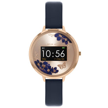 Load image into Gallery viewer, Series 03 collection has a unique dial with jewel-like sapphire blue flowers and a sparking metallic butterfly

