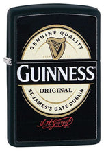 Load image into Gallery viewer, Guinness Label Zippo Lighter in Matte Black
