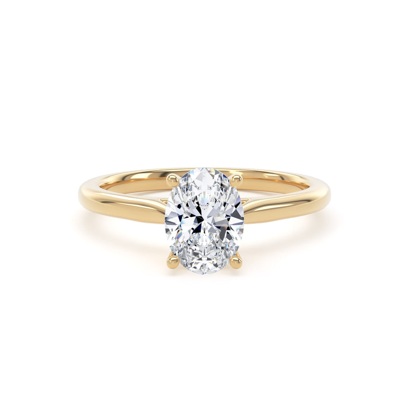 9ct Yellow Gold Solitaire set With Oval Lab Grown Diamond