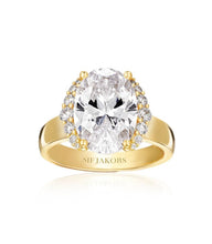 Load image into Gallery viewer, ELLISSE GRANDE RING- 18K GOLD PLATED, WITH WHITE ZIRCONIA
