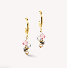 Load image into Gallery viewer, Dancing Crystals earrings gold light rose
