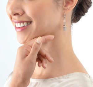GeoCUBE® Iconic Precious earrings rose gold-peach