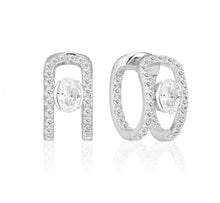 Load image into Gallery viewer, ELLISSE CAREZZA CREOLO EARRINGS- WITH WHITE ZIRCONIA
