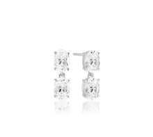 Load image into Gallery viewer, ELLISSE DUE PICCOLO EARRINGS - WITH WHITE ZIRCONIA
