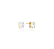 Load image into Gallery viewer, ELLISSE CAREZZA EARRINGS - 18K GOLD PLATED, WITH WHITE ZIRCONIA
