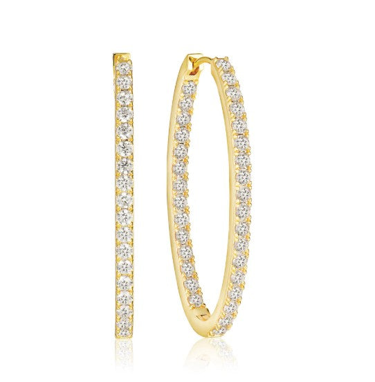 Ellisse Medio Gold Plated Earrings