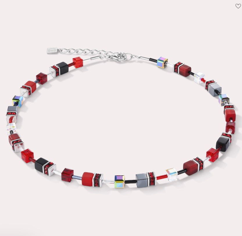 GeoCUBE® Necklace red-haematite