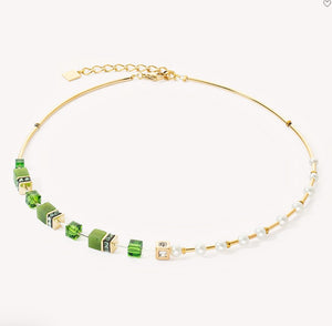 GeoCUBE® Fusion Precious Pearl Mix gold-green Necklace