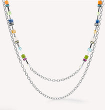 Load image into Gallery viewer, GeoCUBE® Iconic Boho necklace silver-multicolour

