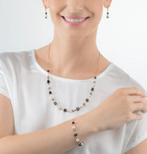 Load image into Gallery viewer, Mysterious Cubes &amp; Pearls gold-black Necklace
