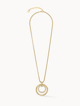 Load image into Gallery viewer, Necklace Circle Duo Multicolor Rainbow Gold
