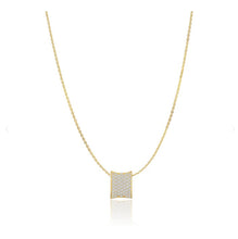 Load image into Gallery viewer, FELINE CONCAVO - 18K GOLD PLATED, WITH WHITE ZIRCONIA PENDANT
