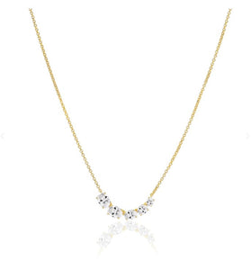 ELLISSE CINQUE - 18K GOLD PLATED, WITH WHITE ZIRCONIA NECKLACE