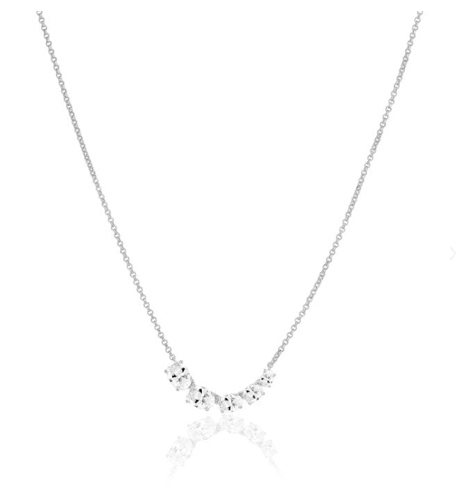 ELLISSE CINQUE - STERLING SILVER, WITH WHITE ZIRCONIA NECKLACE