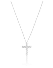 Load image into Gallery viewer, BELLUNO CROCE - STERLING SILVER, WITH WHITE ZIRCONIA NECKLACE
